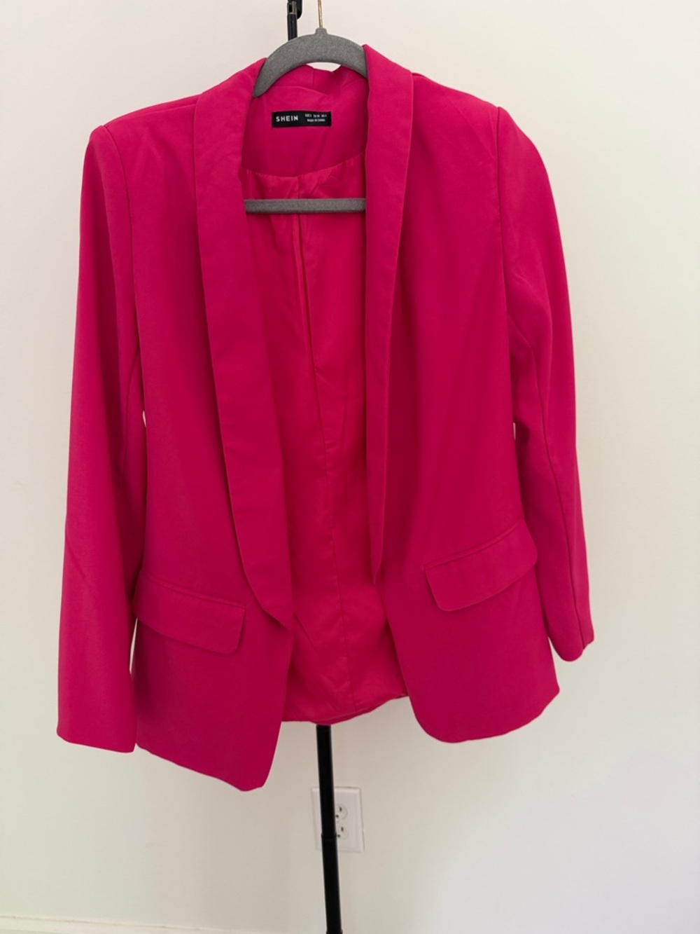SHEIN Bright Pink Open-Front Blazer Size Small